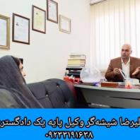 مشاوره حقوقی تلفنی و تخصصی با علیرضا شیشه‌گر، وکیل پایه‌ یک دادگستری